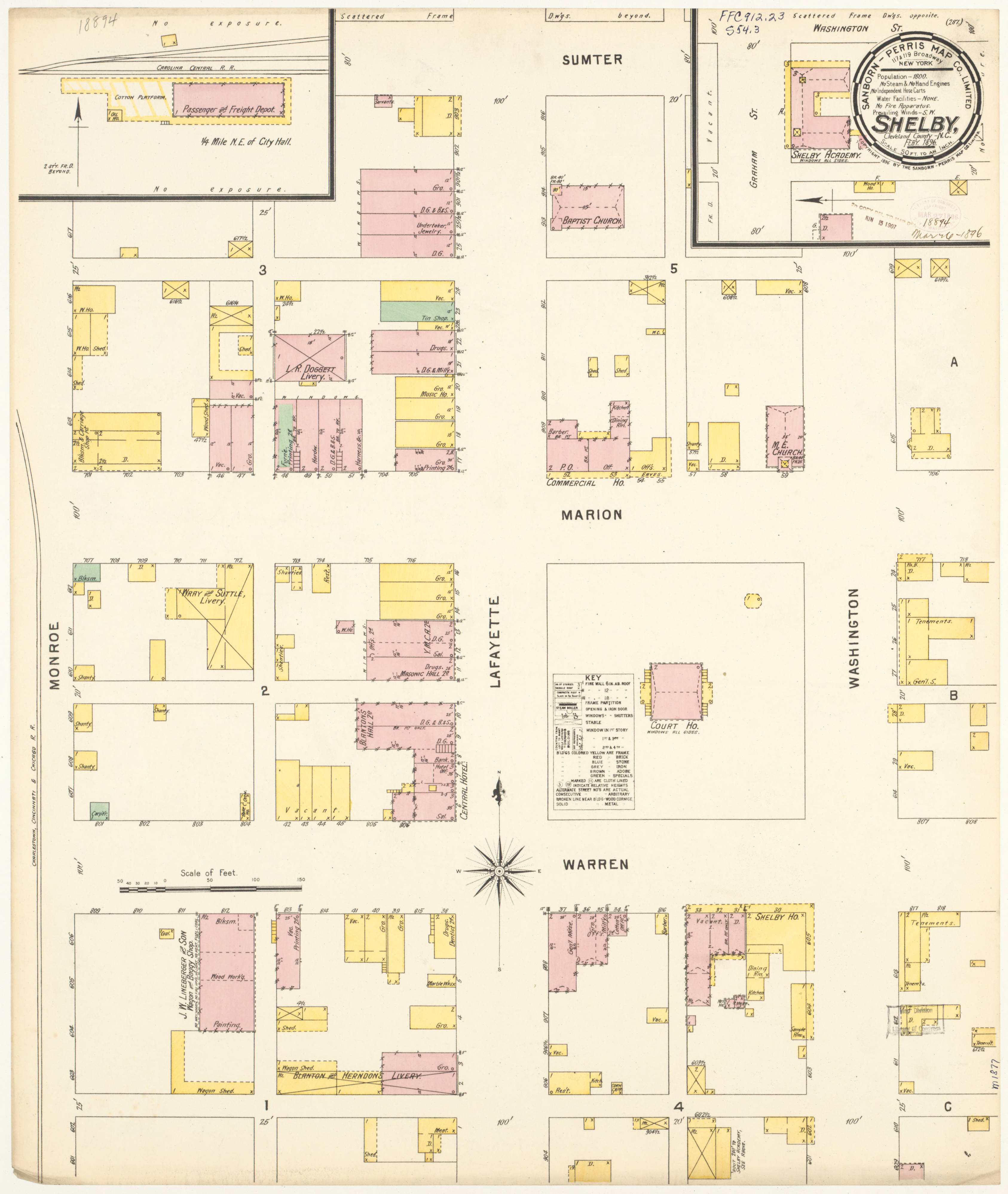 1896 Shelby Map